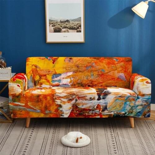 3D Ink Painting Pattern Covers For Sofas Elastic Stretch Sofa Cover 1/2/3/4 Seater Sofa Colorful Couch Covers For Living Room