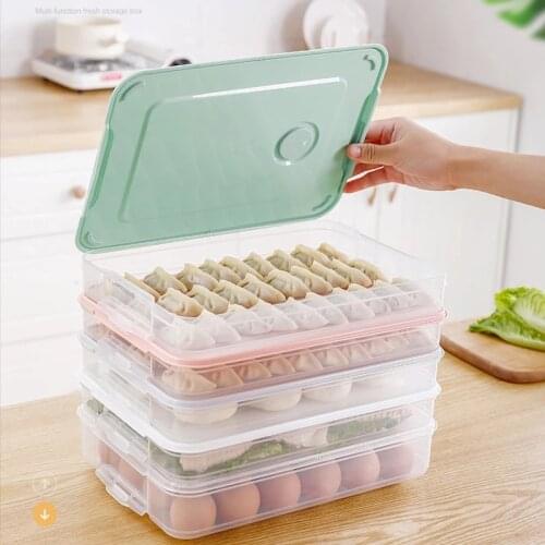 Food Storage Box Dumpling Storage Box Refrigerator Crisper Organizer Kitchen Accessories Sealed Box Vegetable Holder Microwave