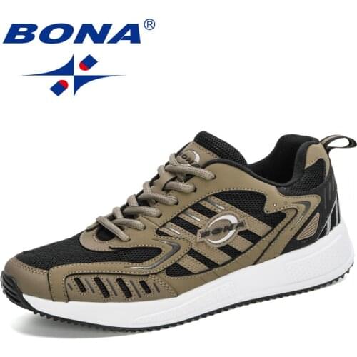 BONA 2020 New Designers Casual Shoes Men Outdoor Sneakers Man Lace-up Breathable Walking Trainer Masculino Running Shoes Trendy