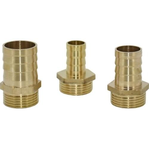 Brass Pipe Fitting 16mm 19mm 25mm 32mm Hose to G1" Male Thread Barb Connector 3/4 1" hose copper connector garden 1pcs
