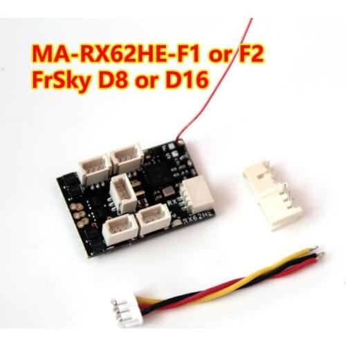 MA-RX62HE-F Super Light 1.8g Frsky D8/D16 6CH Micro Receiver Built-in 7A/2S(5A/3S) Brushless ESC for Frsky Radio Transmitters