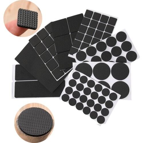 Soft Thickening Bumper Chair Fittings Self-adhesive Geometric Shape Floor Protector Anti-slip Mat Anti Rub Furniture Leg Pads