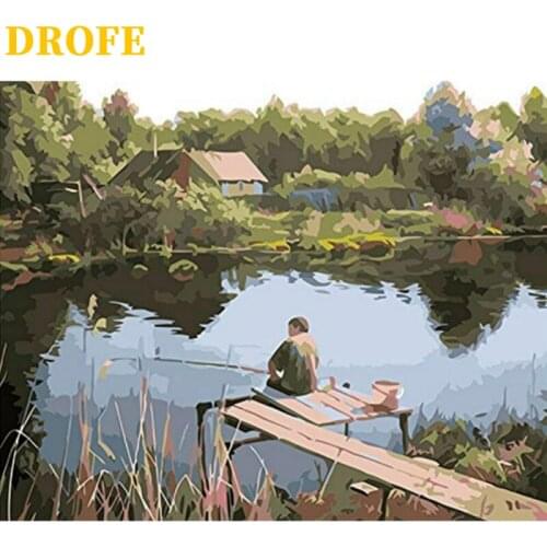 DROFE DIY Frame Painting By Numbers Wooden Frame 40x50cm Combination Unique Gift Wall Art Picture Artworks Home Decor