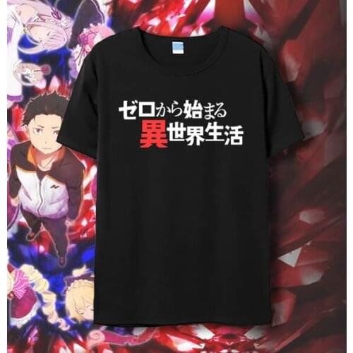 New Re:Zero kara Hajimeru Isekai Seikatsu Cosplay t-shirt Anime Emilia Men t shirt Summer Cotton Tees Tops