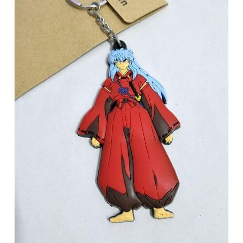 New Special Inuyasha key chain Plated Men Llaveros Mujer Anime Inuyasha Pvc Keychain Key Ring