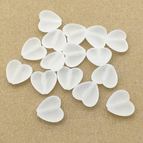 New arrival!17x18mm 340pcs Clear Frosted Heart shape Beads for Handmade Necklace Earring DIY Parts,Jewelry Findings & Components