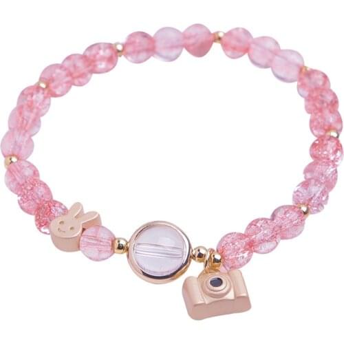 New color powder crystal bracelet for womens simple fashion small fresh student bracelets jewelry for women accessories
