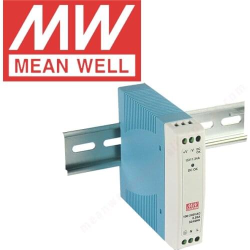 Original Mean Well MDR-10 series DC 5V 12V 15V 24V meanwell 10W Single Output Industrial DIN Rail Power Supply