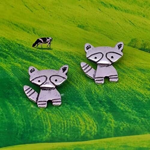 Hzew 5 pcs cute Cartoon raccoon pendant charms raccoon charm gift for child jewelry women Accessories