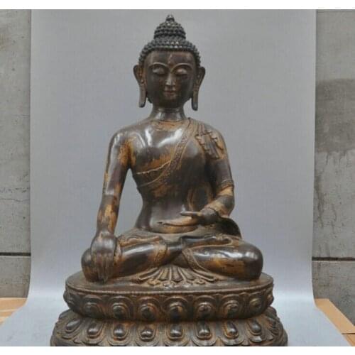 Xd 001884 25' Tibetan Buddhism Bronze Shakyamuni Mahavairocana Buddha Statue