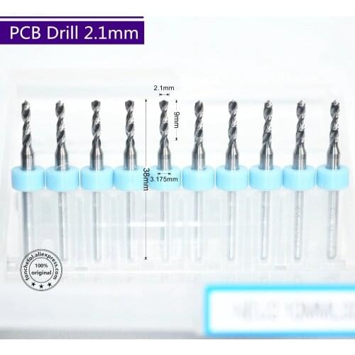 3.175mm*2.1mm,10pcs,Free shipping micro PCB Drill Bit,CNC milling Cutter,Solid carbide Drill,plastic,wood tool,MDF,aluminum