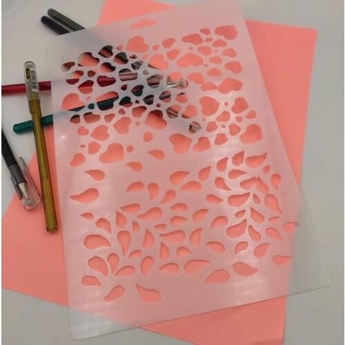Loving water droplets plastic mold shield DIY cake scrapbook stencils hollow Embellishments printing lace ruler Valentines Day