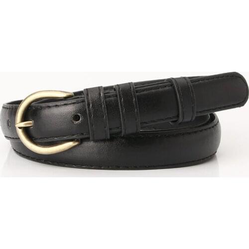 2019 Hot Fashion Women Belts Leather Metal Pin Buckle Waist Belt Vintage Gold Buckle Waistband Female Black Jeans Luxury Straps