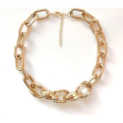 2020 New ZA Gold Link Chain Big Choker Necklace Women Fashion Simple Street Party Hip Hop Punk Statement Necklace Jewelry Female