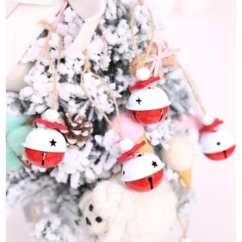 10pcs Red Gold Jingle Bells Christmas Tree Hanging Ornaments Metal Bells Christmas Decoration for Home Bell Pendant DIY Crafts