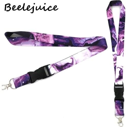 24pcs Cool Waves Marble pattern Lanyard Keys Phone Holder Funny Neck Strap With Keyring ID Card DIY webbings ribbons Hang Rope