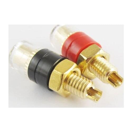 4pcs copper amplifier speaker cable terminal for 4 mm banana plug