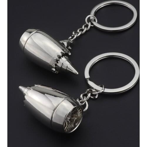 50 Pcs New creative suspension alloy aircraft engine keychain zinc alloy metal keychain car model key hanging LOGO keychain