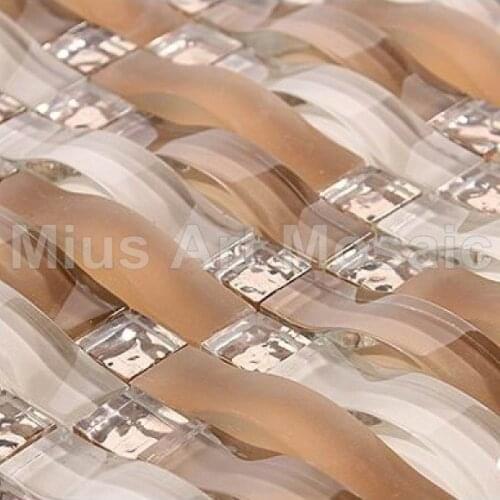 Arch wave crystal glass mosaic tile kitchen backsplash tilie A4CL138