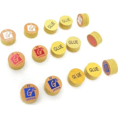 Free shipping 10pcs/lot 14mm G2 8layers pigskin billiards pool cue tip in S/M/H Professional leather cue tip wholesale