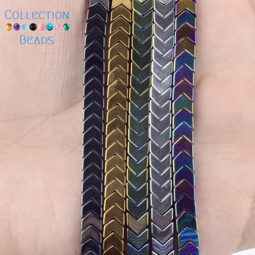 Natural Stone Colorful Arrow Shape Hematite Spacer Loose Beads For DIY Jewelry Making Necklace Bracelet Accessories 8x3mm 15