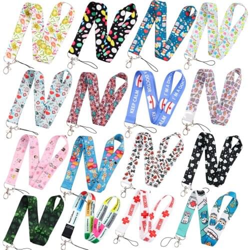 DZ2305 Medical Doctor nurse Key lanyard Car Keychain Personalise Office ID Card Pass Mobile Phone Key Ring Badge Holder Jewelry