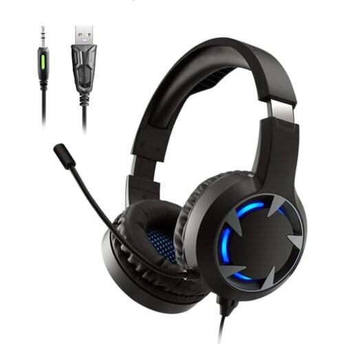 Eson style A9 Gamsing Headset Headphones Over-Ear Lightweight Headsets With Mic For PS4 PC Mobile Phone LED Light Headset Gamer