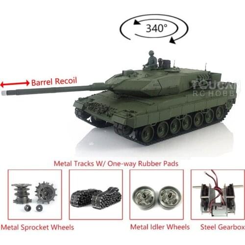 Heng Long 1/16 7.0 3889 RC Remote Control Tank Panzer Leopard2A6 Car Chassis Metal Tracks Barrel Recoil Rubbers TH19267-SMT4
