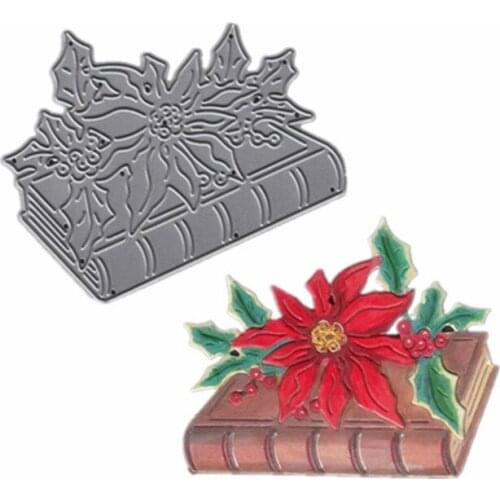 Book with Flower Metal Cutting Dies for Scrapbooking DIY Paper Cards Making Craft Decoration Stencils New 2019