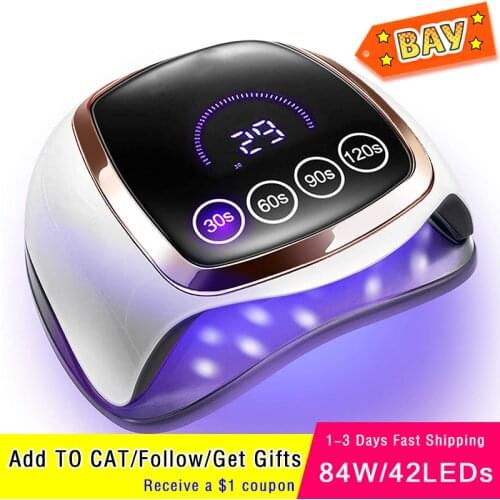 HOT 84W UV LED Nail Lamp Manicure Lamp Nail Dryer 4 MODE With Motion Sensing LCD Display Touch Switch Curing Poly UV Gel Light