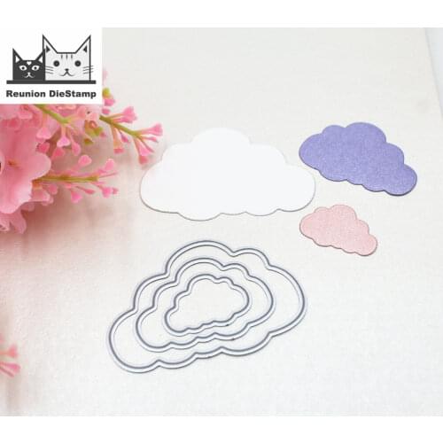 Reunion Cloud Metal Cutting Dies Circle Frame Stencils DIY Scrapbook Embossing Paper Cards Die Photo Album Making Craft 64*43mm