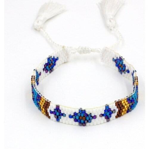 SW Fashion Elastic Glass Beads Bracelets Femme Heart Charm Bracelet For Women Girls Man Men Friendship MM