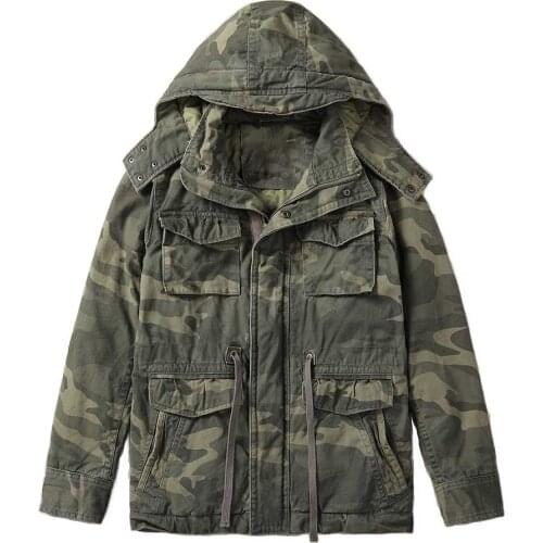 Military Army Style Camouflage Coat Cotton Hooded Jacket Men Casual Plus Size Padded Jacket Loose Baggy Warm Windbreaker Clothes