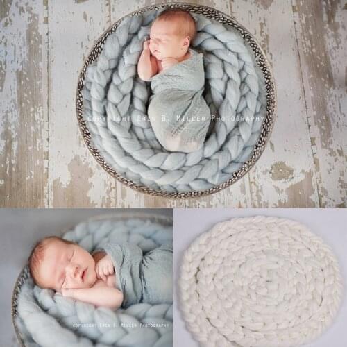 12 Color Newborn Photography Props Blanket Hand-woven Twist Braid Filler Bebes Wool Blanket Studio Accessories Baby Photo Props
