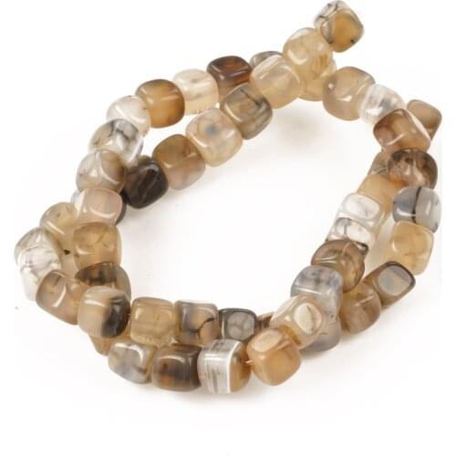 Wholesale Square Black White Dragon Veins Agates Beads Natural Stone Loose Beads Needlework for Jewelry Making 8mm DIY Bracelet