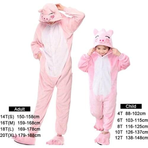 Kigurumi New Winter Women Full Flannel Pajamas Adult Pig Leopard Tiger Unicorn Animal Pijamas Teenager Hoodie Pajamas Sleepwear