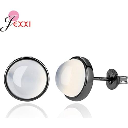 Big Promotion White Crystal Stud Earrings Latest Fashion Trend Genuine 925 Sterling Silver Earrings Newest Style Modern Jewelry