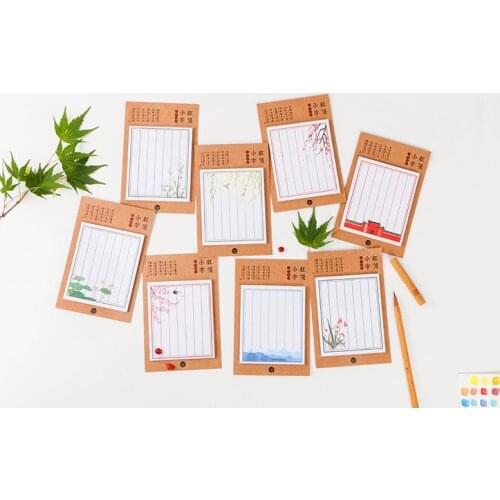 Vintage writing sticky note memo pad(1pack)