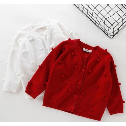 Baby Girl Sweater Spring Autumn Newborn Baby Girl Knitting Cardigan Kids Cardigan Sweaters Coat Solid Color Long sleeve