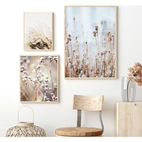 Grass Spike Plant Canvas Painting Small Fresh Natural Poster Home Porch Living Room Wall Art Decor Painting Pictures Aesthetic
