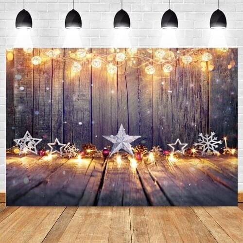 Yeele Birthday Wooden Board Light Strip Star Photography Backdrop Photographic For Studio Photo Background Decorations Prop