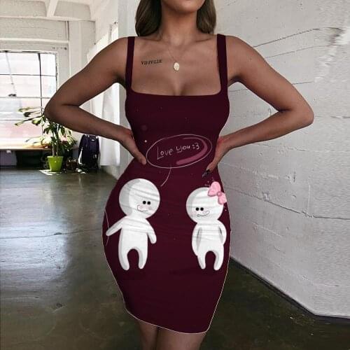 KYKU Love Dress Women Couples Vestido Sexy Romantic Ladies Dresses Harajuku 3d Print Womens Clothing Club Beach Korean Style