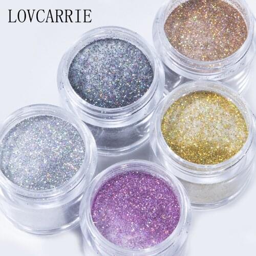 1 Jar Acrylic Powder Holo Glitter Gold Pink Dipping Powder 2 in 1 Nails Crystal Pigment Acryl Gelfor Nail Art Decorations