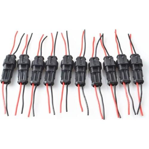 20pcs 10 Pairs Waterproof Male Female Electrical Connectors Plug 2p Way With Wire For Car Motorcycle Scooter Marine dropship