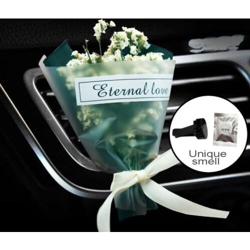 2020 Air Outlet Decoration Manual Preservation Quick Drying Bouquet Auto Air Diffuser Clip Air Purifier Automatic Aromatherapy