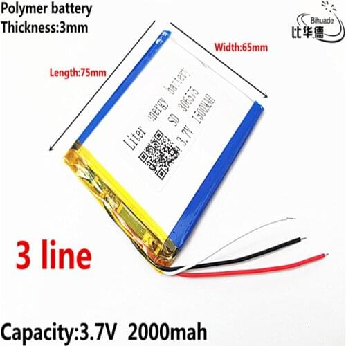 3 line Liter energy battery 3.7V lithium battery early 306575 1500mAh headlight GPS navigator general polymer batteries