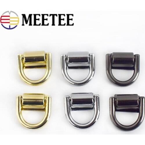 Meetee 4/10pcs ID16mm Metal D Ring Buckle Bag Strap Chain Hang Clasp DIY Clothing Pendant Hook Screw Buckles Replacement Fitting