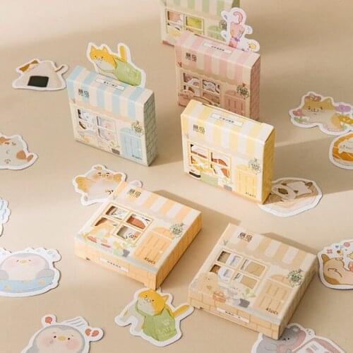 45pcs Kawaii Penguin Pig Panda Boxed Sticker Kids Decoration Student Stationery Label Diary Handbook Childrens Day Gift