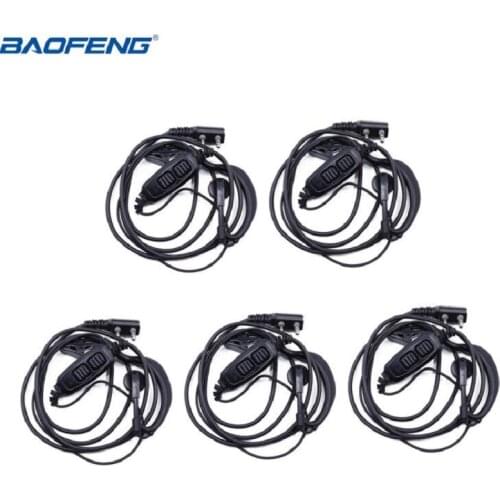 5pcs Baofeng UV-82 Dual PTT Headset Earpiece Earphone With Mic for Baofeng UV-82 UV-8D UV-82L UV-89 UV-82HP Walkie Talkie