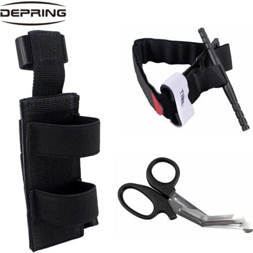 First Aid Kit One Hand Tactical Medical Tourniquet Scissors Emergency Bag Outdoors Survival Kits for Camping Hunting